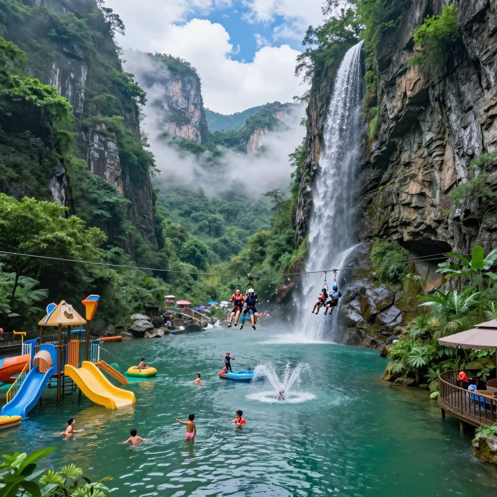 浙西大峡谷：戏水乐园与高空滑索的探险之旅(图3)
